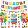 Mexican Carnival Theme Party Decoration Birthday Flag Cake Plug Balloon Customization