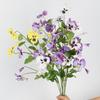 Plastic Artificial Viola Tricolor Flower Real Touch Fake Flowers  Outdoor Garden Decor