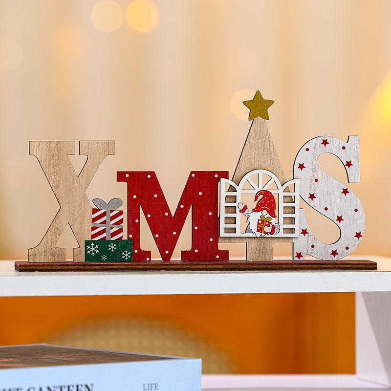 Рождественский DIY Английская буква Бренд Деревянный Настольный Маленький Настольный Набор Рождественские Подарки