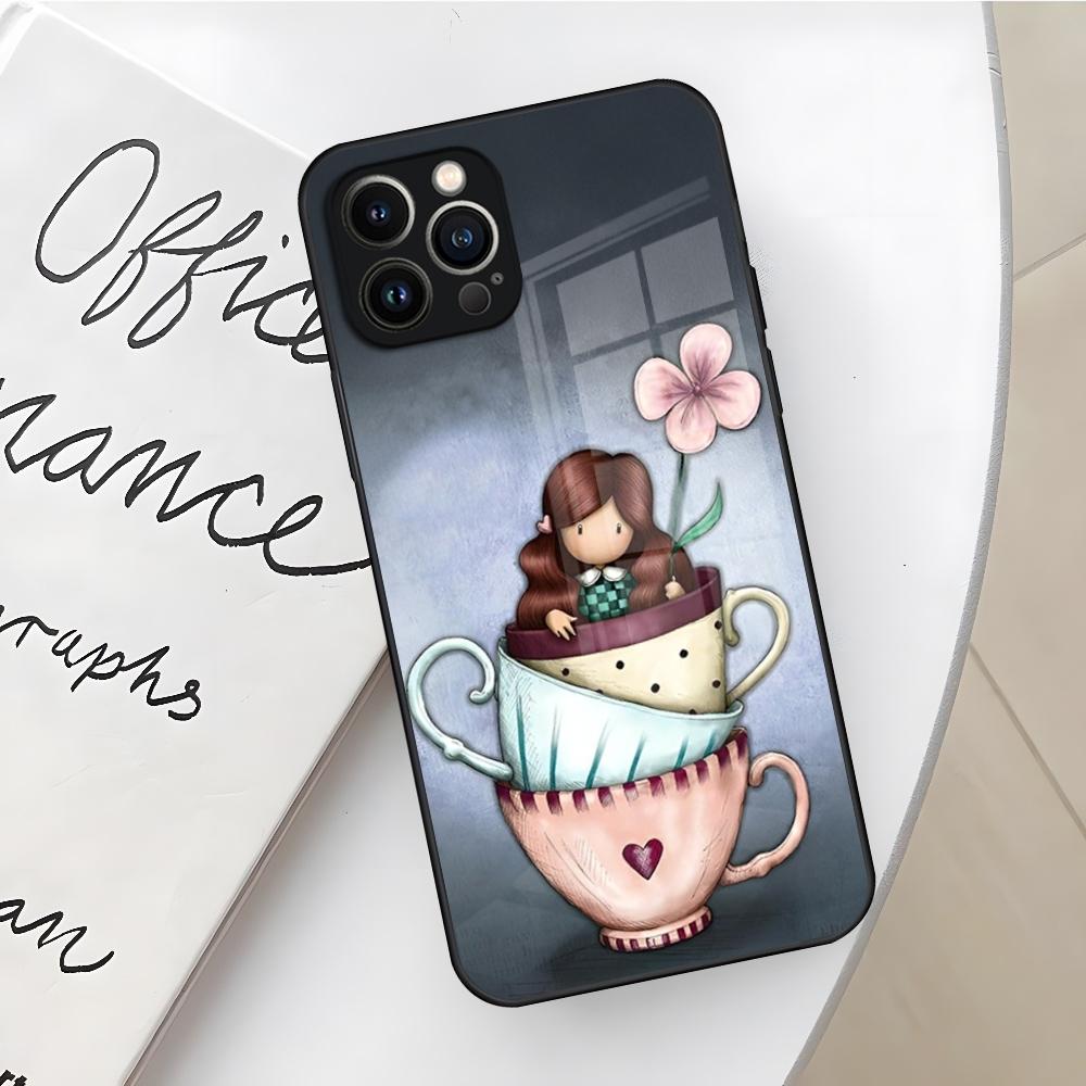 Gorjusses Cute Doll Santoroes Phone Case for Iphone 17 16 Air 15 14 12 11 13 Pro Max Mini X Xr Xs Se Puls glass Cover