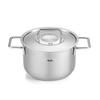 Кастрюля Fissler Pure Collection 20 см с крышкой из нержавеющей стали, совместимая с газом, произведена в Германии, японский серебряный огонь/IH [Авторизованный продукт]