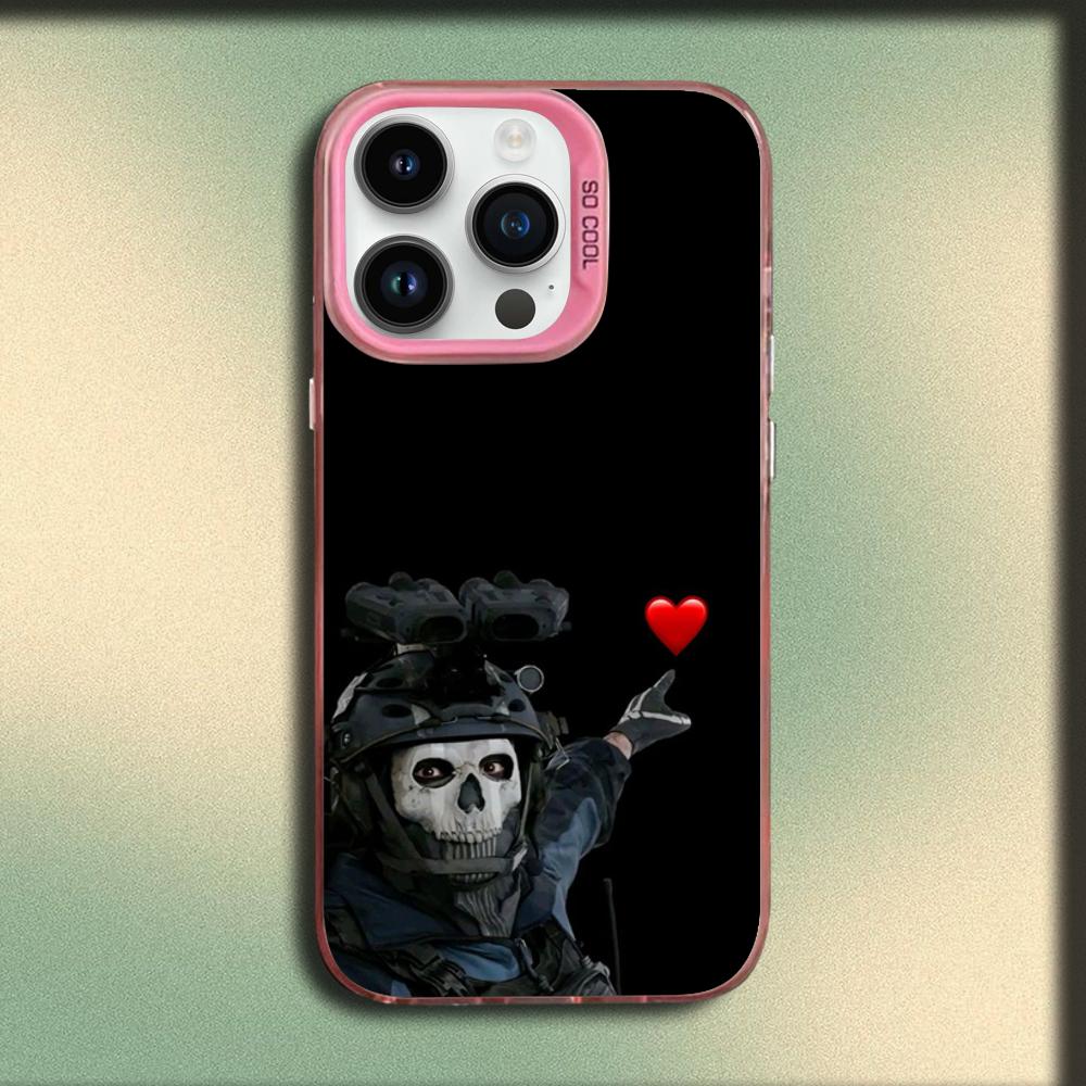 COD Call Of Duty G-Ghosts Чехол для телефона iPhone 16,15,14,13,12,11,Mini,Pro,MAX Розовый Матовый Силиконовый Чехол