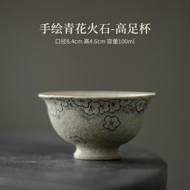 Blue and white hand-painted master cup, personal high-end teacup, single cup for women, personal tea drinking cup, tea set, souvenir