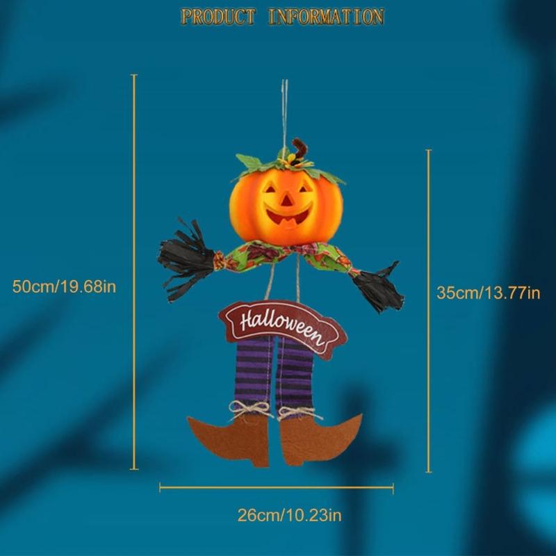 2Pcs Halloween Hanging Sign Pumpkin Ornament Fall Festival Decoration Easy Installation For Halloween Celebration