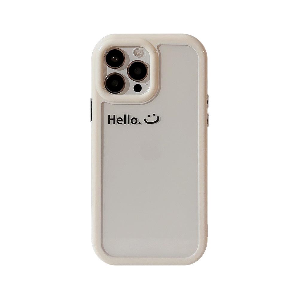 Suitable for 16ProMax phone case, 17 minimalist English smiley face, iPhone13 acrylic, 12 Apple, 11 magnetic suction, 16