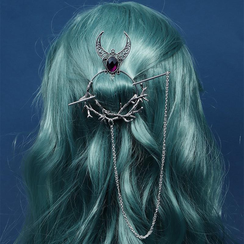 Стильные ретро-шпильки для волос Chencui Witch со стразами в стиле викингов – уникальные и элегантные аксессуары для волос для девочек