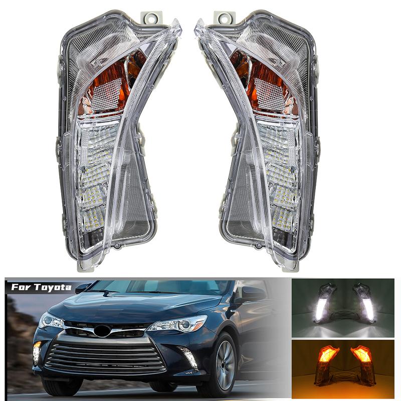 Противотуманные фары дальнего света комплекты для 2015-2016-2017 Toyota Camry светодиодные DRL поворотник 8151006050/TO2531153/8152006050/TO2530153