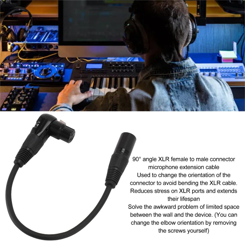 Прямой XLR Male XLR Микрофонный удлинительный кабель 90-градусный XLR Female 3-контактный разъем XLR Female на Male Адаптер