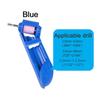 Portable drill bit sharpener and grinder  hand held power tool  for twist drill bits – 1 blue sharpener 4 replacement heads 1 wrench blue