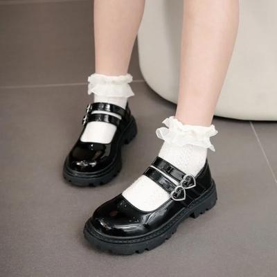 Туфли из натуральной кожи для девочек на вечеринку, свадьбу, глянцевые матовые детские туфли для выступлений с любовью, туфли для больших детей, принцессы Мэри Джейн 2024