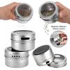Magnetic Spice Tins Stainless Steel Spice Container Seasoning Jar Spice Jars Storage Box with Transparent Lid for Storing Herbs