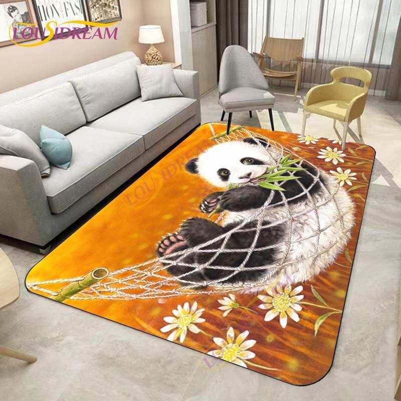 Ковры с животными, милый коврик с узором панды, бамбуковый дверной коврик, коврик с принтом панды, ковры для спальни, гостиной, домашний декор