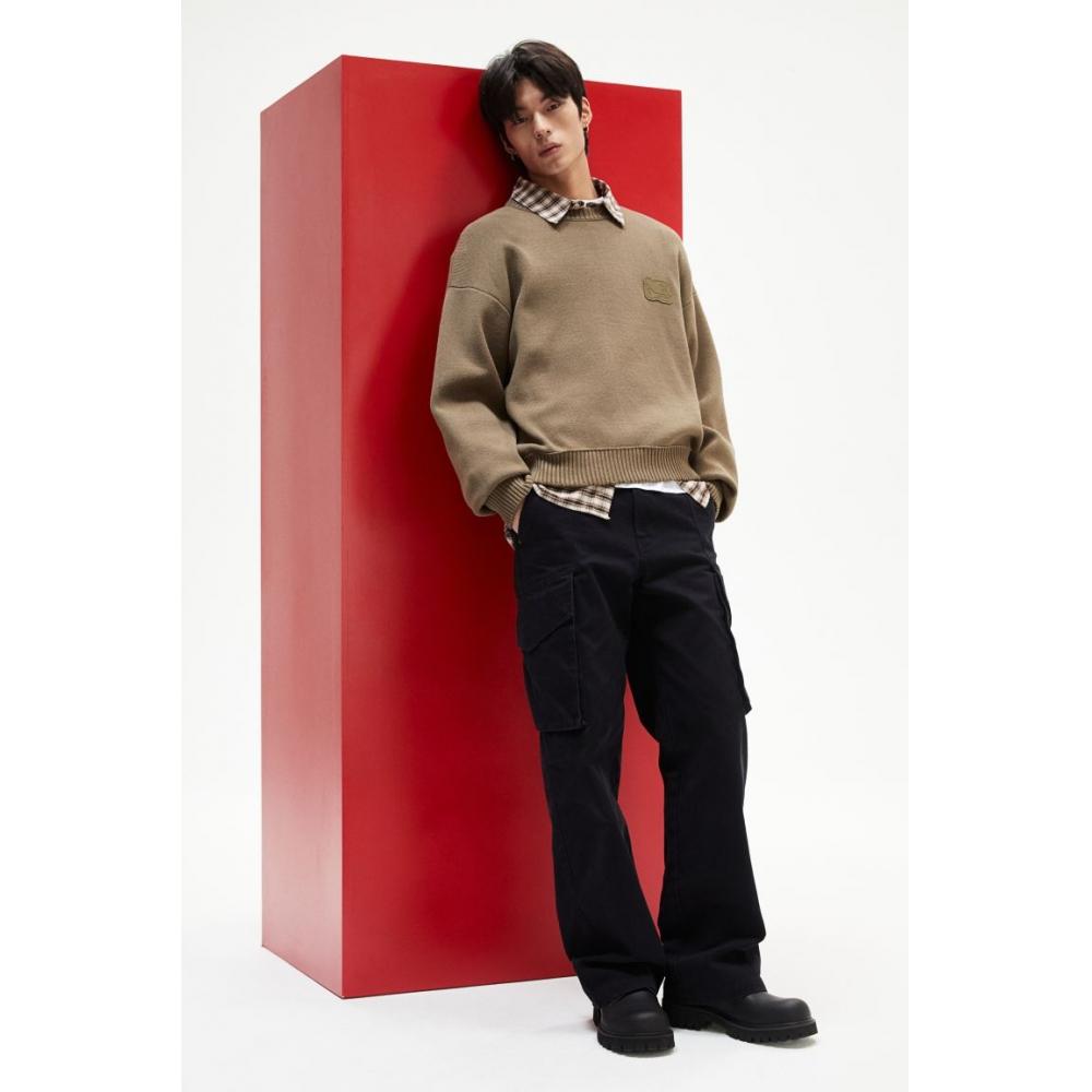 Свитер свободного кроя HM kHaki Green