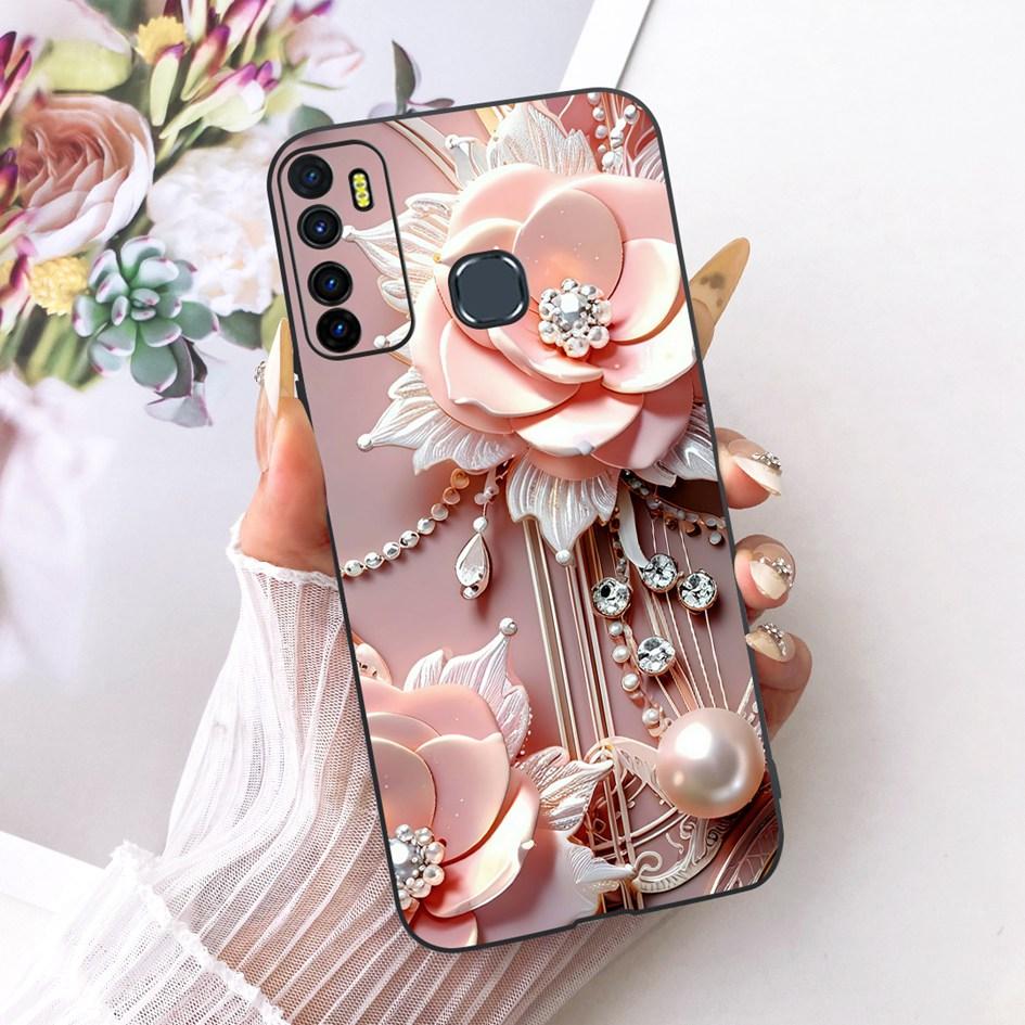 For Infinix Hot 9 Pro Case New Fashion Flower Soft Silicone Phone Cover For Infinix Note 7 Lite Cases Hot 9 Play Hot9 X655 Funda