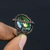 Mystic Topaz Gemstone Copper Wire Wrapped Handmade Ring Jewelry Gift For Her All Size