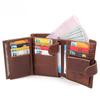 Men's Genuine Leather Tri-Fold RFID Coin Purse & Card Holder Wallet