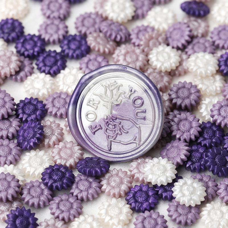 Huidisi Перламутровые Гранулы Сургуча Смешанных Цветов Подсолнух для Штампов