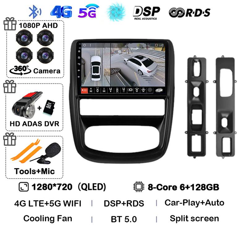 Android 14 Carplay Автомагнитола для Renault Duster 1 2010 2011 2012 2013 2014 2015 Мультимедийный Видеоплеер GPS 360 Камера 4G