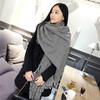 New Thousand Birds Grid Imitation Cashmere Scarf, Black and White Thickened Grid Scarf, Shawl, Women's
