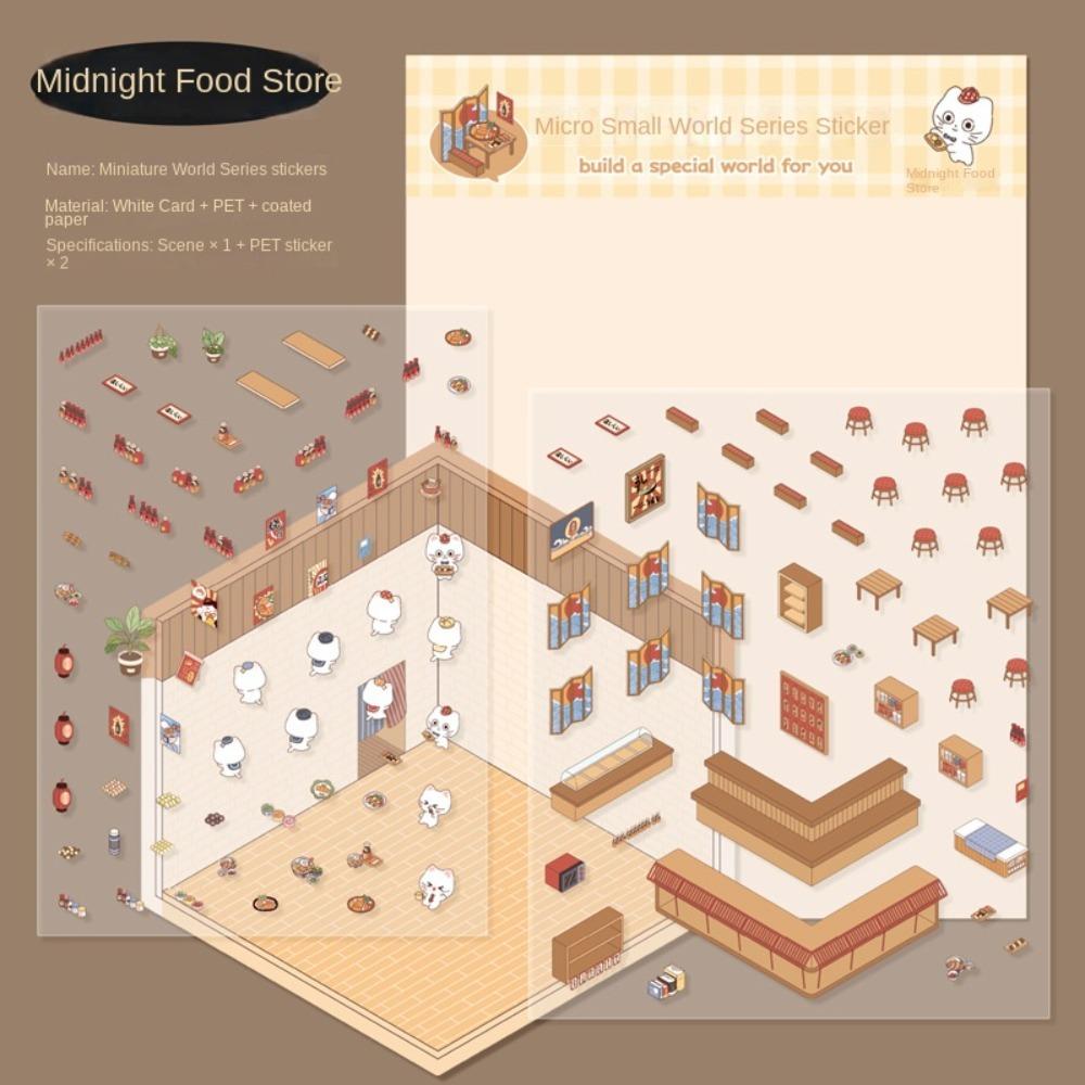 3D визуальная укладка наклеек DIY Пейзажная наклейка для блокнота Подарки Миниатюрная сцена 3D наклейки