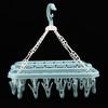 Laundry Hanger with 32 Clips Foldable Laundry Clothespin Drying Rack for Socks Underwear Bras ScarfBlue