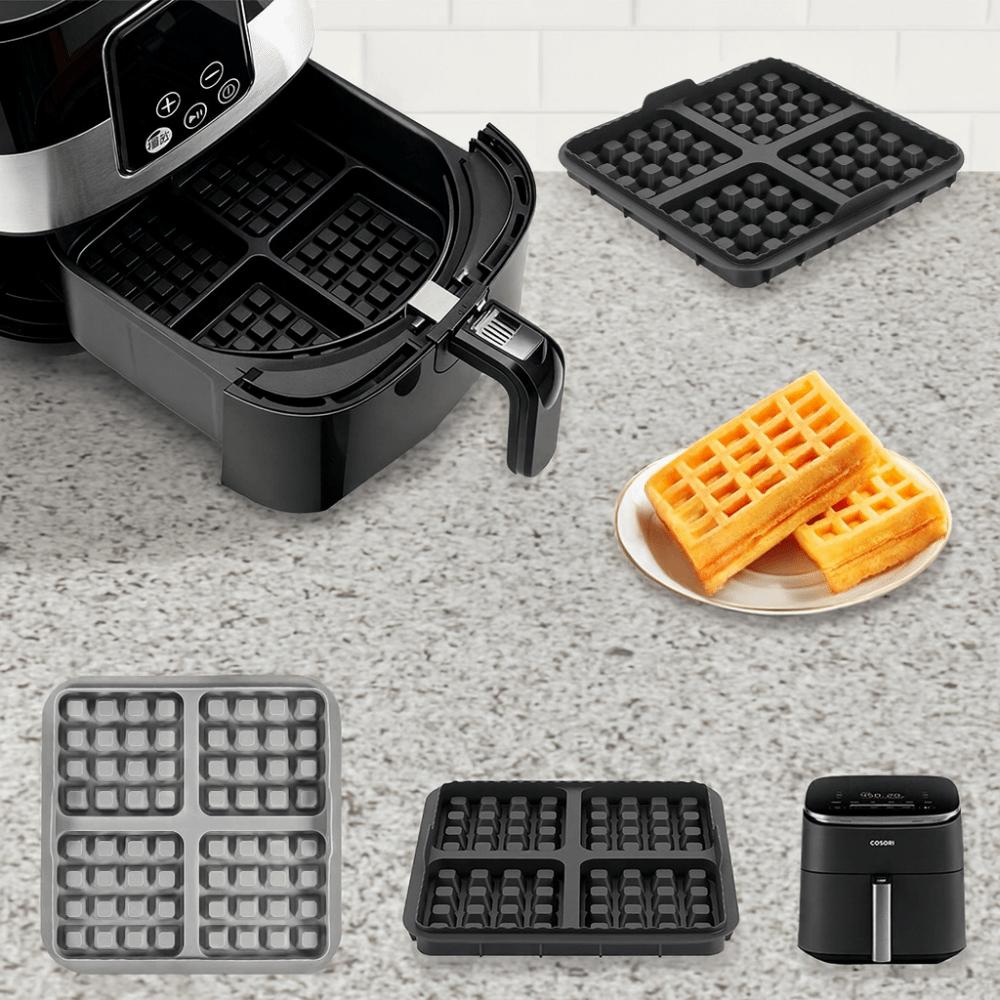 2 Piece Square/Rectangular Air Fryer Waffle Mold Silicone Baking Mold Portable Waffle Maker  Oven