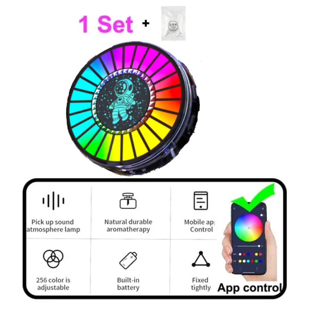 Astronaut Smart RGB Pickup Lights LED 3D Ambient Lamp APP Sound Control Music Rhythm Lights Air Freshener for Car