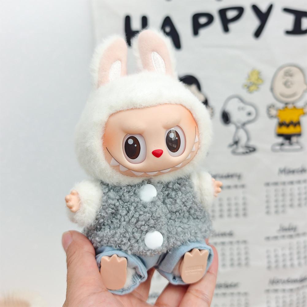 For 17cm Labubu Doll Clothes Fashion Clothes Hoodies Doll Clothes Color Match Hoodies Dolls Accessories Cute Decoration Little Cloths