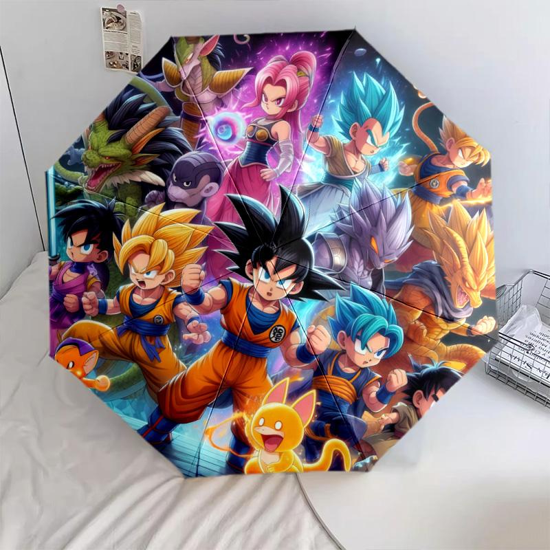 1 шт. Автоматический складной зонт - Узор Dragon Ball Super Портативный складной дизайн с 8 спицами Рождественские и Новогодние подарки