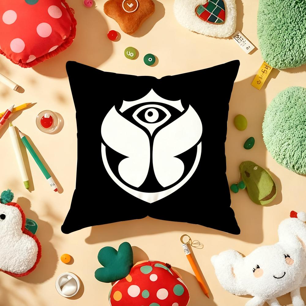 Подушка с чехлом Музыкальный фестиваль TOMORROWLAND Плюшевая ткань Мягкая Двусторонняя печать Диванная Теплая Зимняя Домашняя Детский Подарок Наволочка