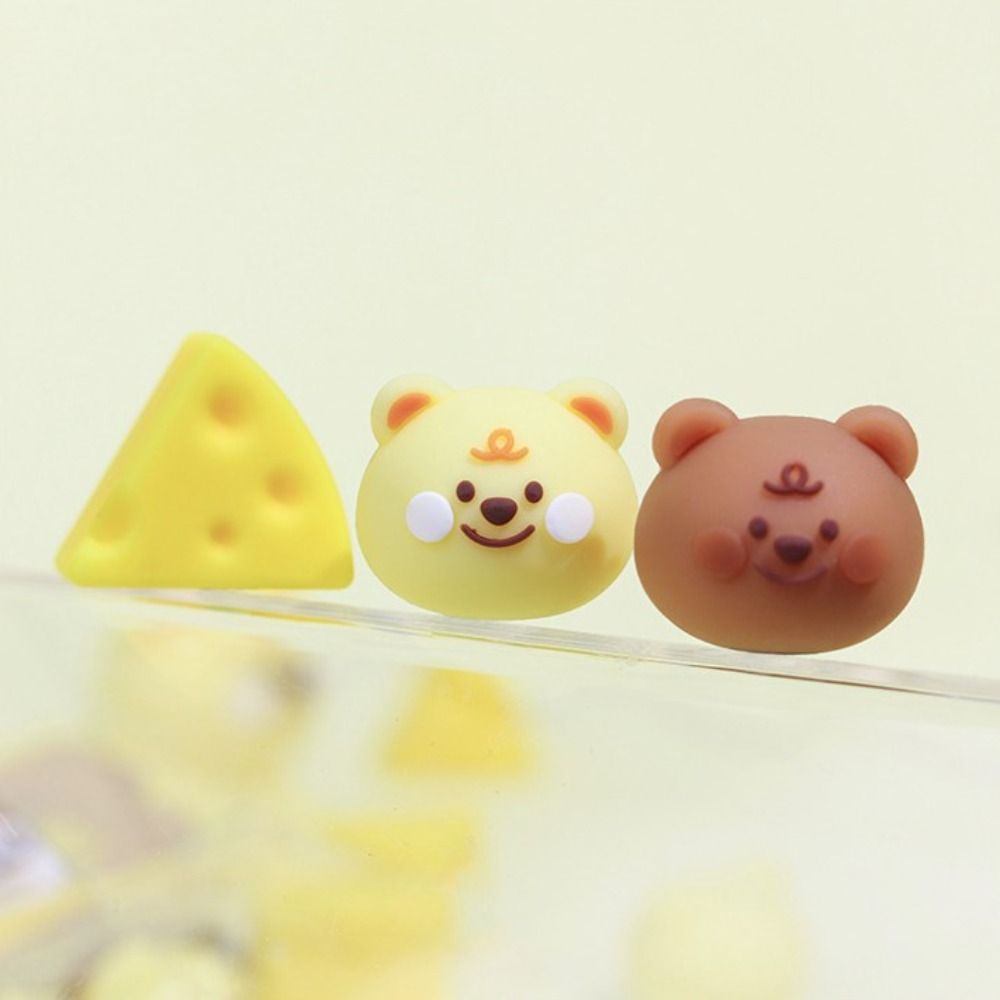 Cheese Bear Panda Fast Food 3D Shape Eraser Pencil Wiping Eraser  Correction Supplies