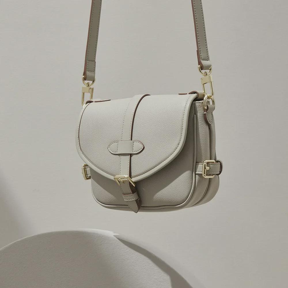 Сумка-седло из коровьей кожи Niche: Ретро-модная маленькая квадратная сумка-мессенджер через плечо