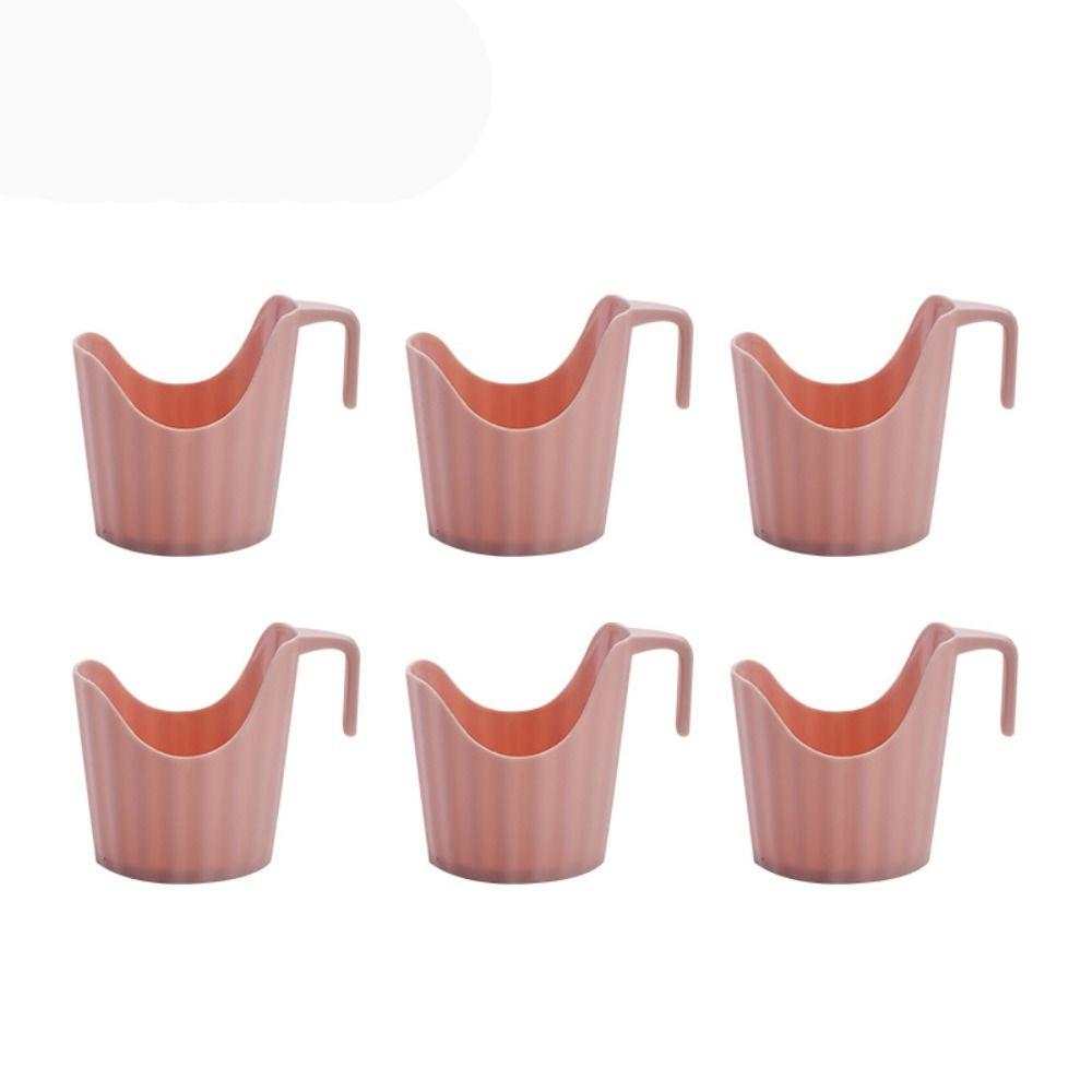 6pcs Thick Plastic Beverage Holder Base Disposable Cup Cover New Paper Cup