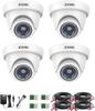ZOSI Security Camera Set of Full HD 2 Million Equipped with Infrared Equipped with IR Cut Can Be Installed Outdoors and Indoors Set, 4, 1080P, Pixels,