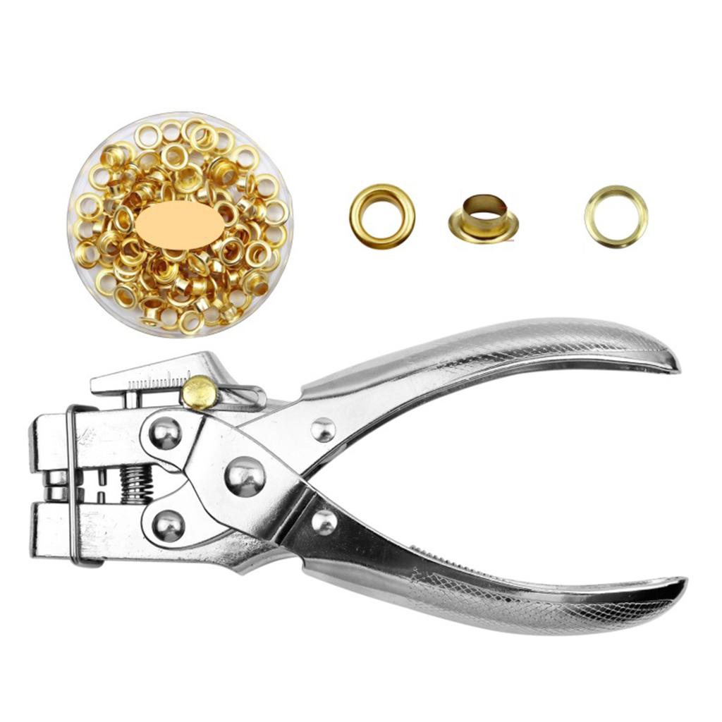 Профессиональный набор плоскогубцев для пробивки отверстий с люверсами 100 люверсов Металлический инструмент с люверсами для ткани, кожи, ремней, холщовой обуви, Инструменты для пробивки