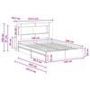 Bed Frame with Storage Space Grey Sonoma 140 x 200 cm Particleboard