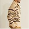 Autumn Winter New Men's Fashion Lapel Casual Cardigan Coat Long Sleeve Slim Jacquard Knitted Sweater