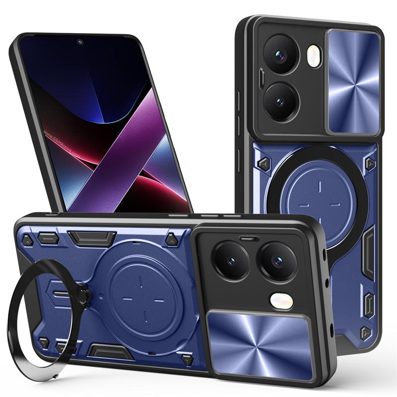 Чехол для Poco X7 Pro 5G Защита объектива Противоударный Бронированный чехол для Poko Little X7 X7 Pro X7pro Pocox7pro Автомагнитный держатель Funda