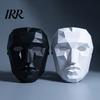 Adjustable Mask Halloween Geometric Mask, Polygonal Cool Party with Mesh Eyes, Unique Costume Black White Cosplay for Masquerade, Accessory Sharp Edge