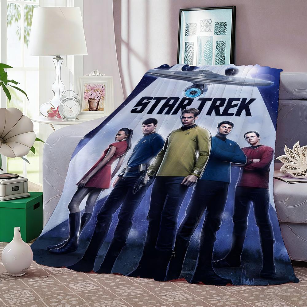 Star Trek Throw Lightweight 240g Flannel Blanket Soft Skin-friendly for Summer Cooling
