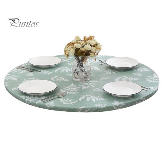 Эластичный чехол для стола в скандинавском стиле с принтом листьев, круглой формы, с фланелевой подкладкой, противоскользящий, простой в уходе, водонепроницаемый, защита стола, банкеты, вечеринки