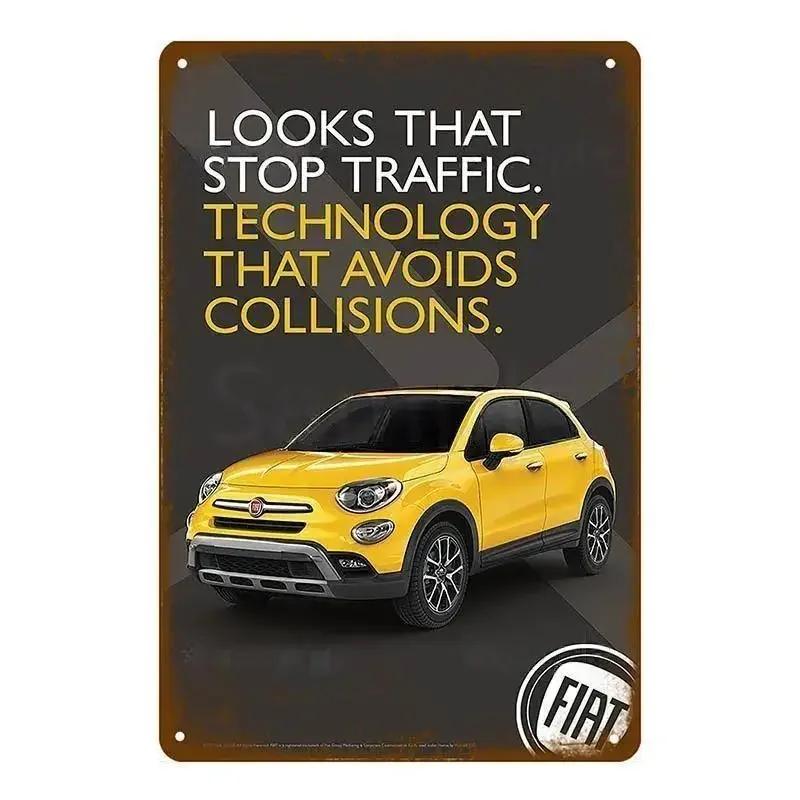 Классический Fiat 500 Винтажные Металлические Жестяные Таблички Металлический Постер Настенный Декор Постер Кафе Бар Паб Домашний Настенный Декор Авто Металлическое Художественное Постер