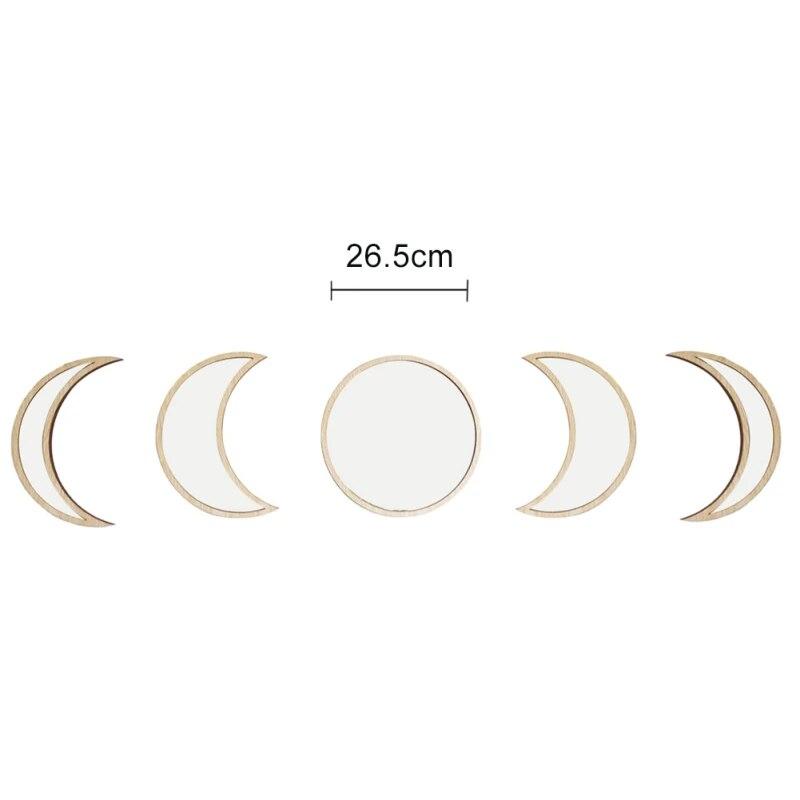 Богемное акриловое зеркало с фазой луны, сделай сам, настенная наклейка, украшение, деревянное зеркало с фазой луны для гостиной