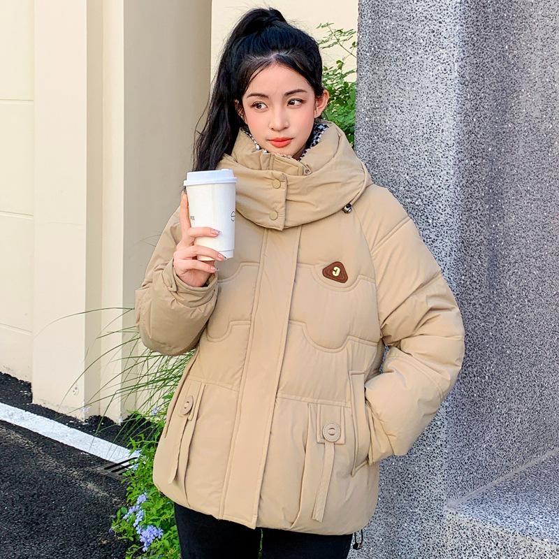 Autumn and winter new hooded bread clothes thickened down cotton-padded clothes women's loose cotton-padded clothes short warm cotton-padded jackets