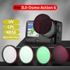 Фильтры Len для камеры DJI Osmo Action 6 УФ CPL ND16 Нейтральная плотность Быстросъемные Аксессуары для фотосъемки