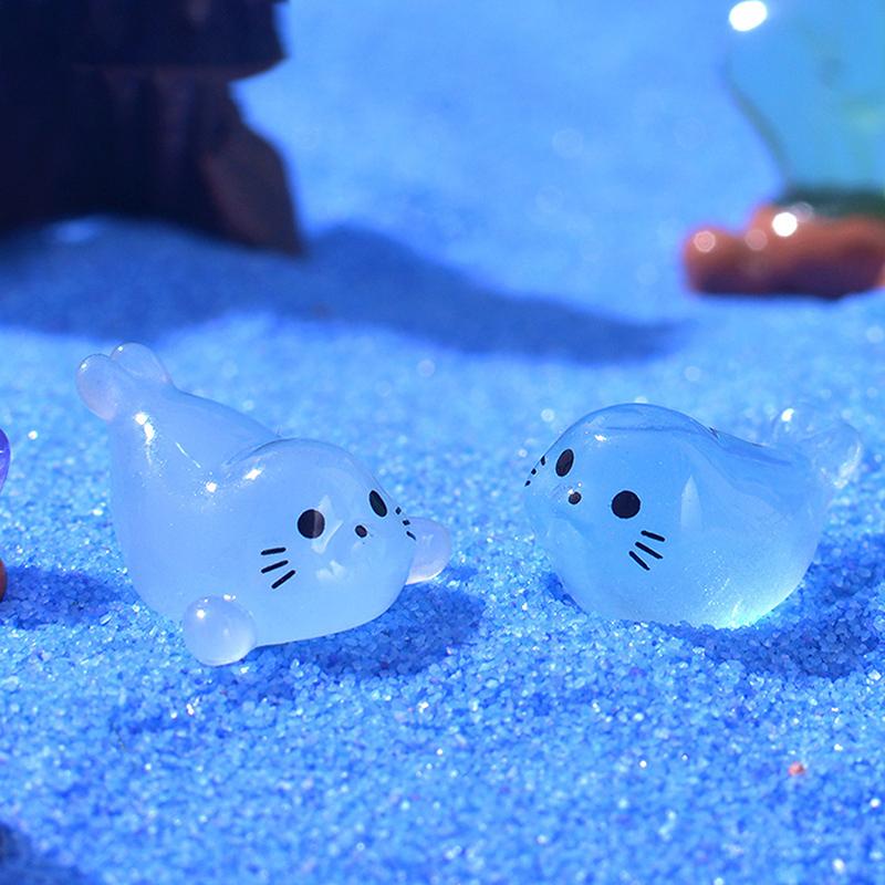 Cute Luminous Bunnies Microlandscape Mini Ornaments Fairy Gardening Miniature Figurines Resin Crafts Home Decoration