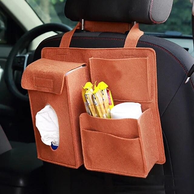 Multifunctional Car Seat Organizer Oxford Fabric Felt Car Back Multi Pocket Storage Bag with Tablet Holder Protector for Kids