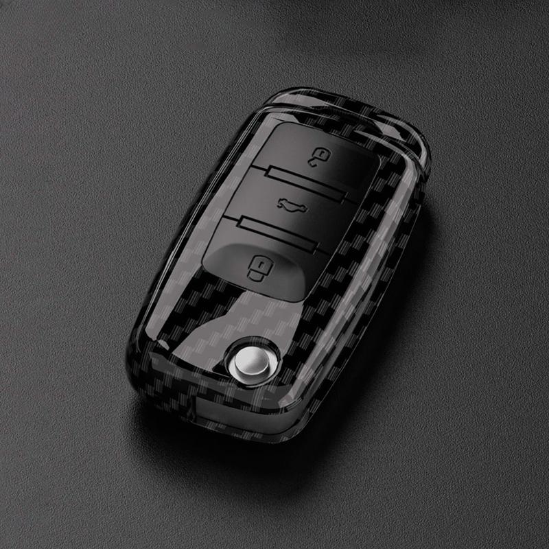 ABS Carbon Fiber Car Key Case Cover For VW Volkswagen Polo Tiguan Passat B5 B6 B7 Golf 4 5 6 MK6 Jetta Lavida Skoda Octavia Seat