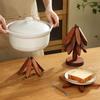 Non-slip Wooden Trivets Foldable Heat Resistant Coasters Multifunctional Insulation Pads  Kitchen