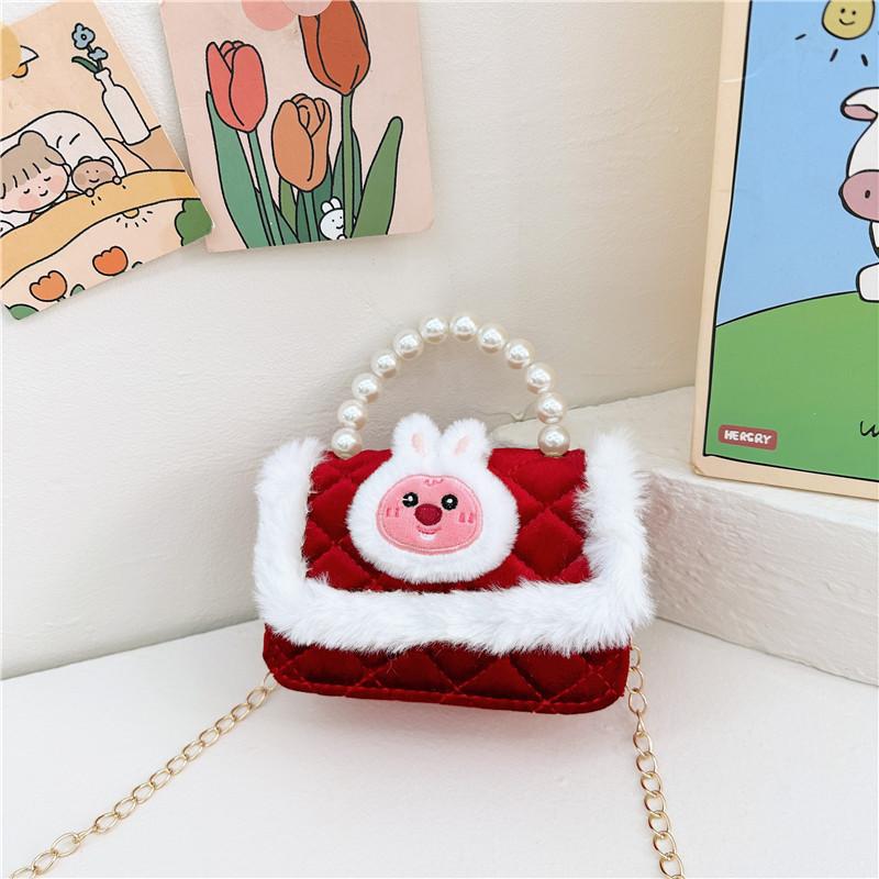 Elegant Pearl Red Childrens Handbag For Girls Featuring Breathable And Material Wearresistant